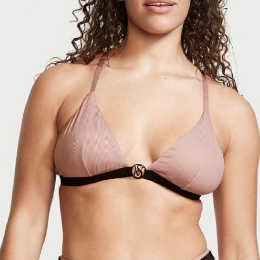 Victoria's Secret Wild Wanderer Ribbed Triangle Bikini Top French Mauve